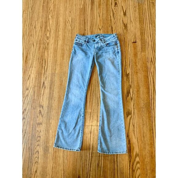 VTG y2k 90s 2000 Silver Tuesday Jeans Western Glove Works Low Rise Flare Boot 28 - Picture 2 of 16